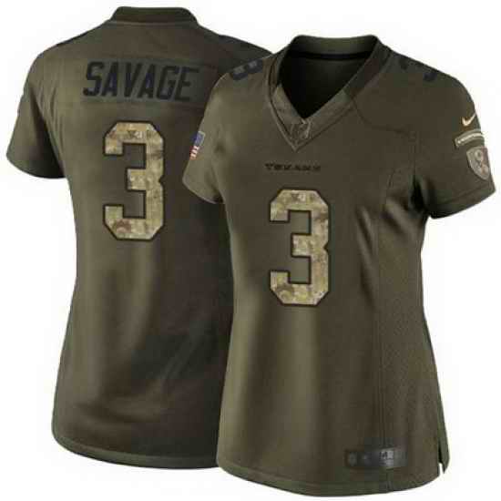 Nike Texans #3 Tom Savage Green Womens Stitched NFL Limited Salute to Service Jersey
